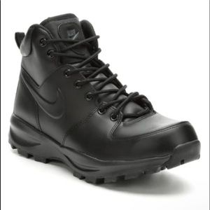 Nike Manoa Leather High Top Boots Triple Black ACG Water Resistant Goadome